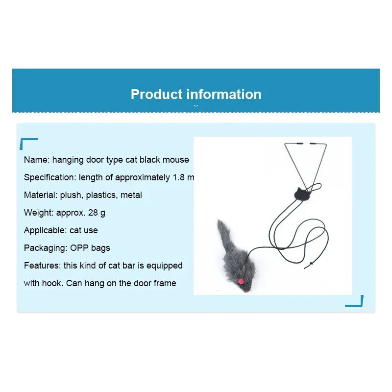 Hanging Retractable Mouse Toy for Cats – Door Frame Interactive Play