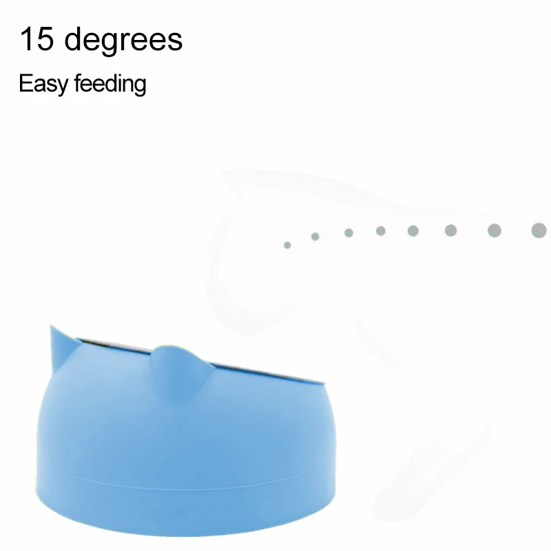 Inclined Stainless Steel Pet Bowl – Anti-Spill, Easy-Eat Feeder for Cats & Dogs