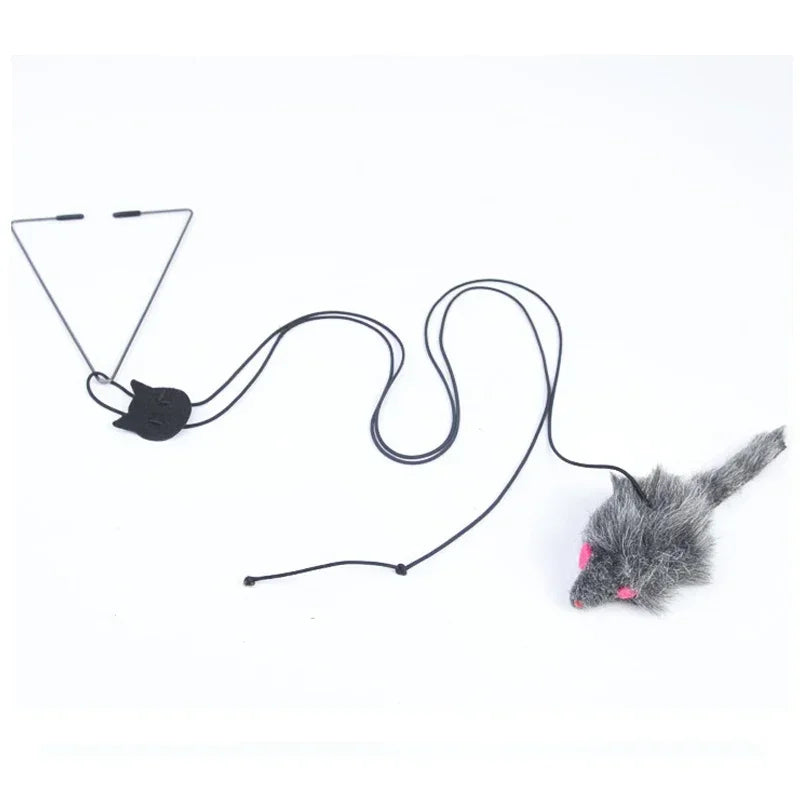 Hanging Retractable Mouse Toy for Cats – Door Frame Interactive Play