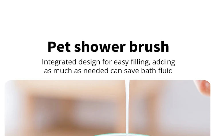 Silicone Pet Bath Massage Brush with Shampoo Dispenser – For Dogs & Cats
