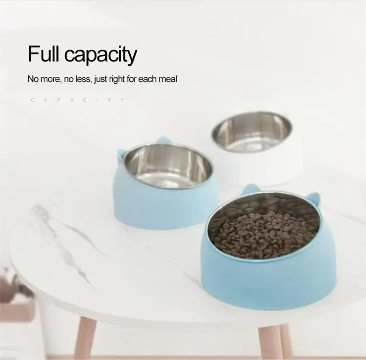Inclined Stainless Steel Pet Bowl – Anti-Spill, Easy-Eat Feeder for Cats & Dogs