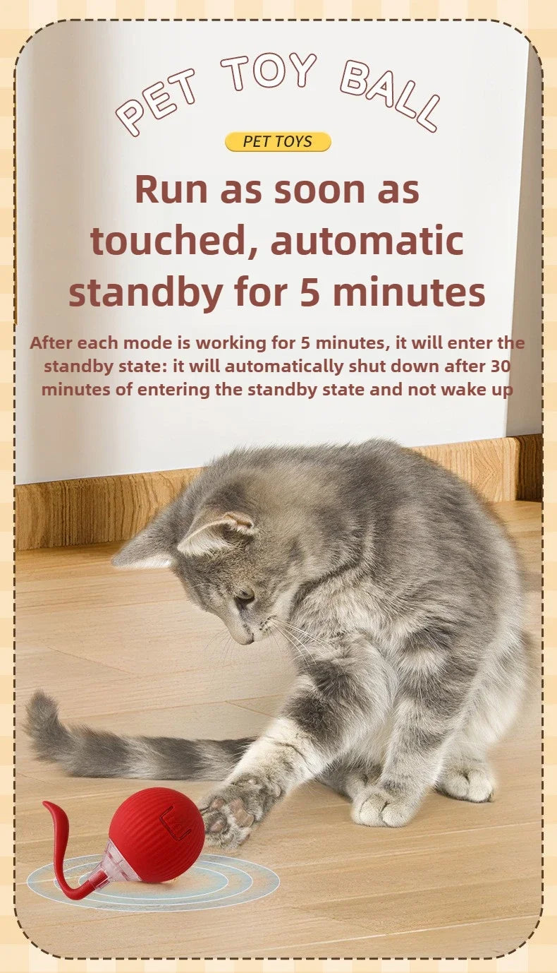 Interactive Cat Toy Ball – Automatic Smart Rolling Ball for Indoor Cats