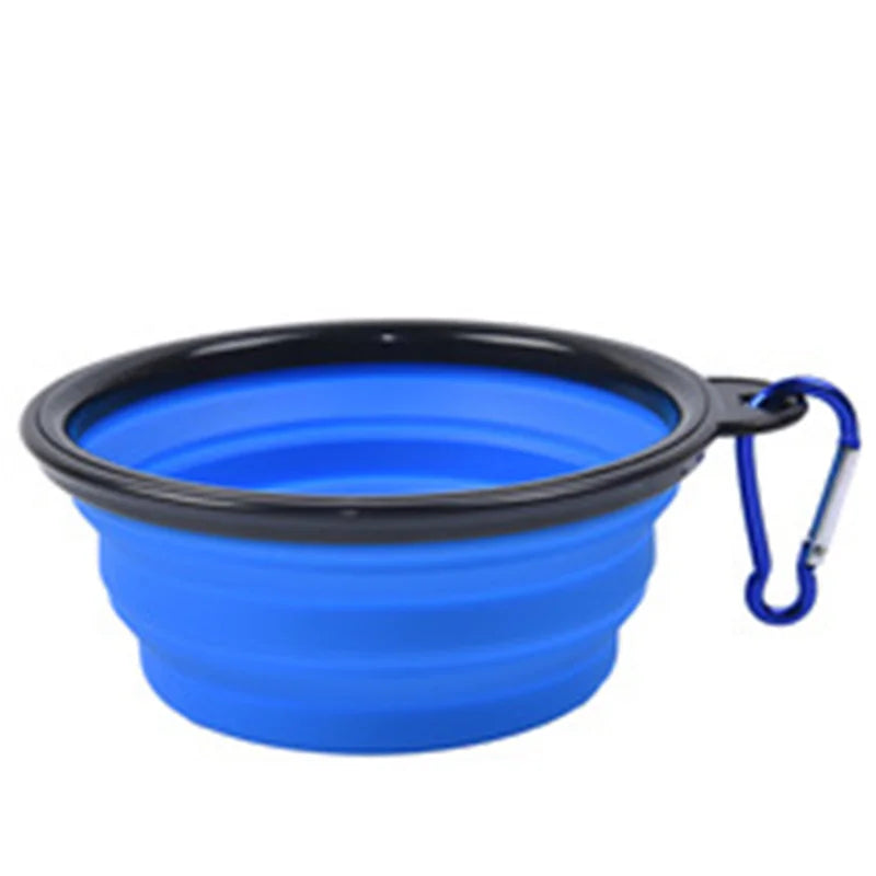 Collapsible Silicone Pet Bowl – Portable Food & Water Dish with Carabiner