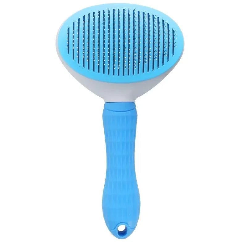 Self-Cleaning Pet Hair Removal Brush – Stainless Steel Grooming Comb for Dogs & Cats