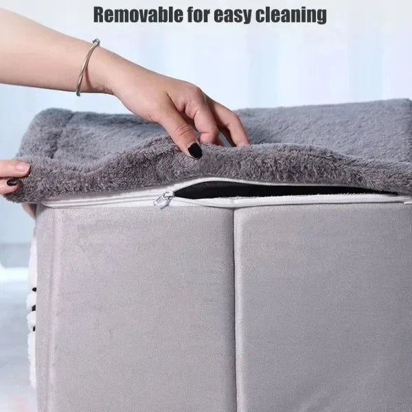Indoor Soft Pet Tent Bed – Warm Dog & Cat House with Washable Cushion