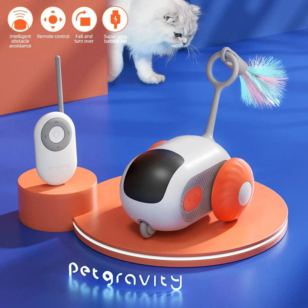 Smart Cat Toy Car – Dual Mode Automatic & Remote Control Interactive Toy