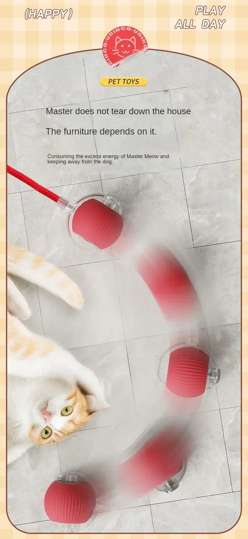 Interactive Cat Toy Ball – Automatic Smart Rolling Ball for Indoor Cats