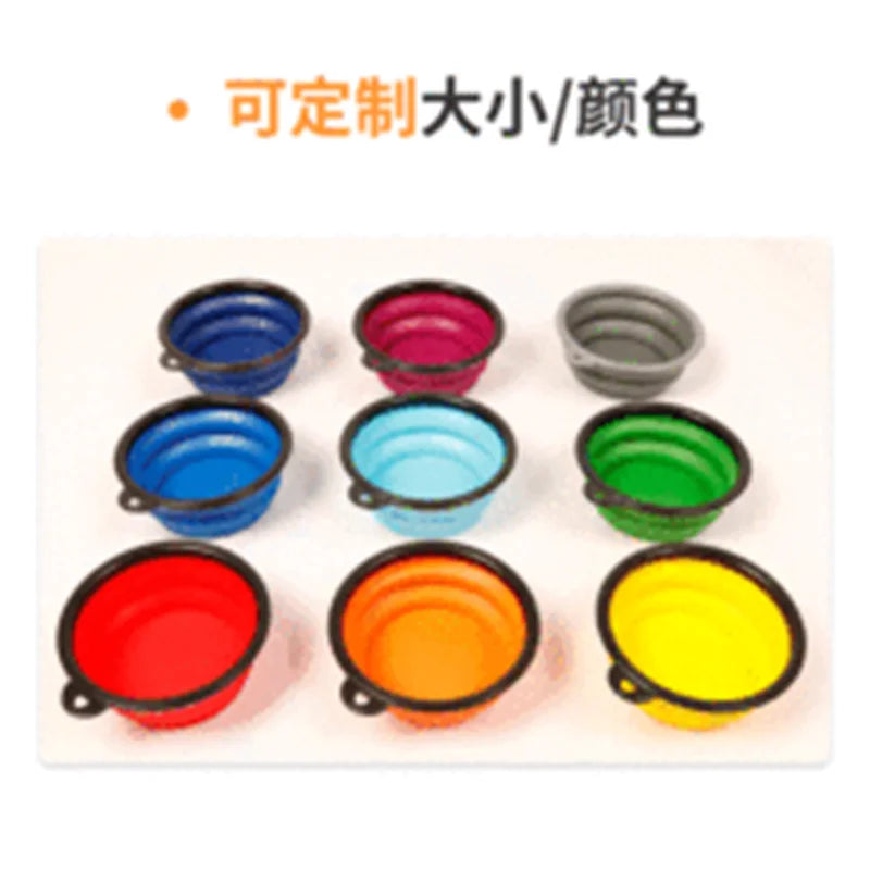 Collapsible Silicone Pet Bowl – Portable Food & Water Dish with Carabiner