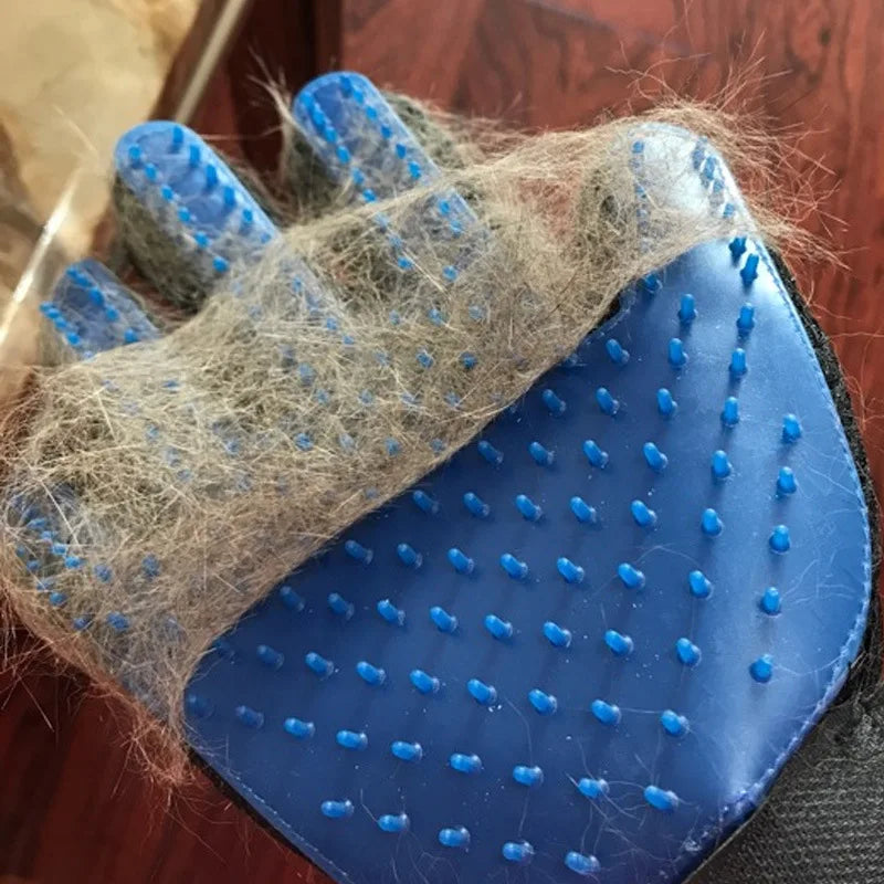 Pet Grooming Glove – Cat & Dog Hair Remover, Massager & Deshedding Brush