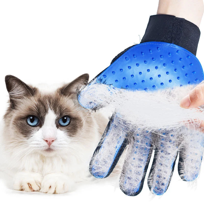 Pet Grooming Glove – Cat & Dog Hair Remover, Massager & Deshedding Brush