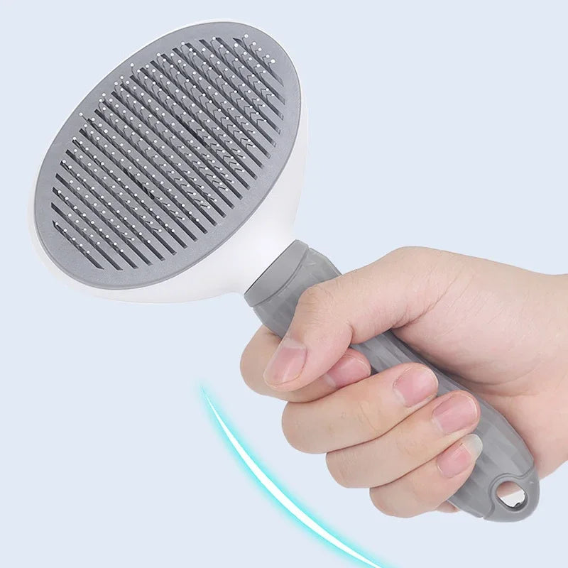 Self-Cleaning Pet Hair Removal Brush – Stainless Steel Grooming Comb for Dogs & Cats