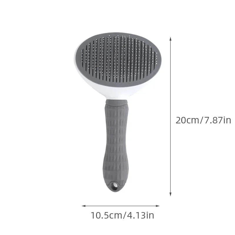 Self-Cleaning Pet Hair Removal Brush – Stainless Steel Grooming Comb for Dogs & Cats