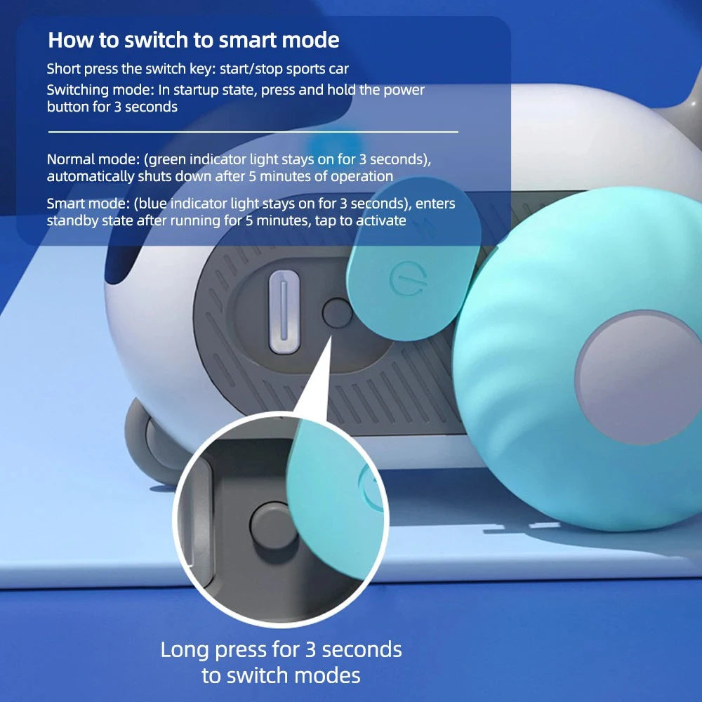 Smart Cat Toy Car – Dual Mode Automatic & Remote Control Interactive Toy