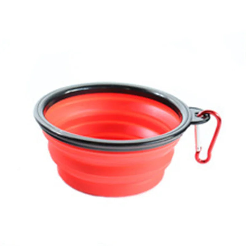 Collapsible Silicone Pet Bowl – Portable Food & Water Dish with Carabiner