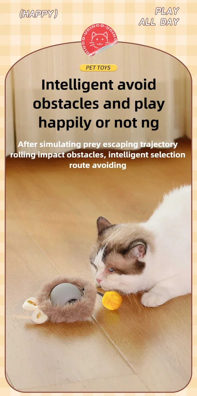 Interactive Cat Toy Ball – Automatic Smart Rolling Ball for Indoor Cats