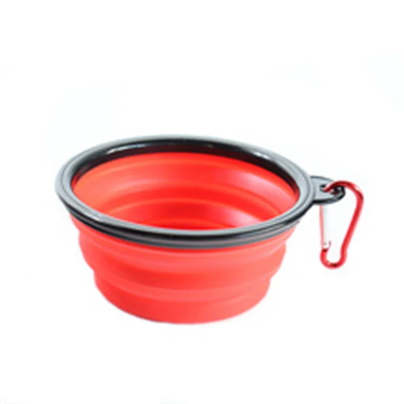 Collapsible Silicone Pet Bowl – Portable Food & Water Dish with Carabiner