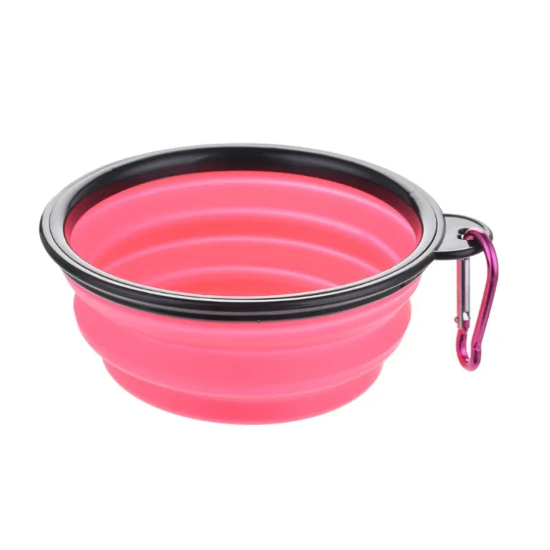 Collapsible Silicone Pet Bowl – Portable Food & Water Dish with Carabiner