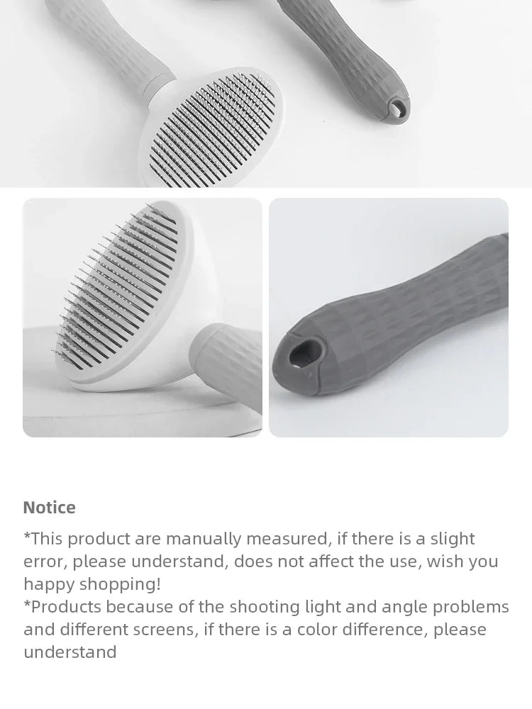 Self-Cleaning Pet Hair Removal Brush – Stainless Steel Grooming Comb for Dogs & Cats